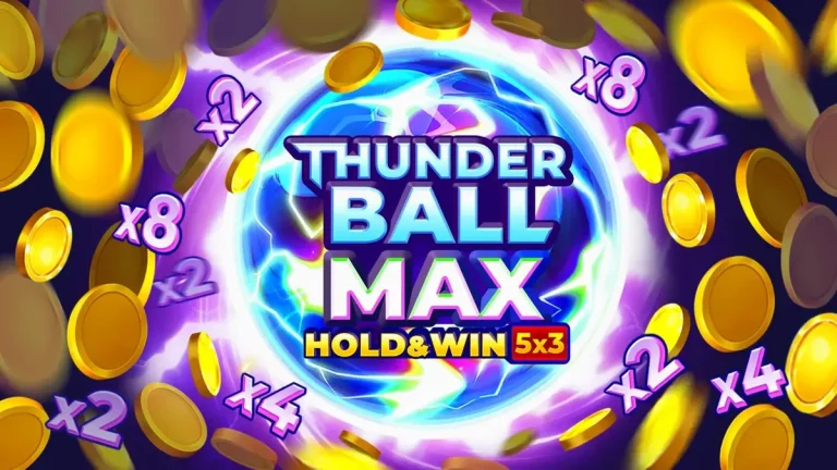 Thunder Ball Max slot game interface featuring electric theme