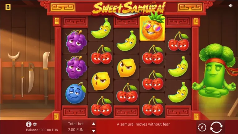 Broccoli Samurai di dalam dojo buah dalam slot Sweet Samurai