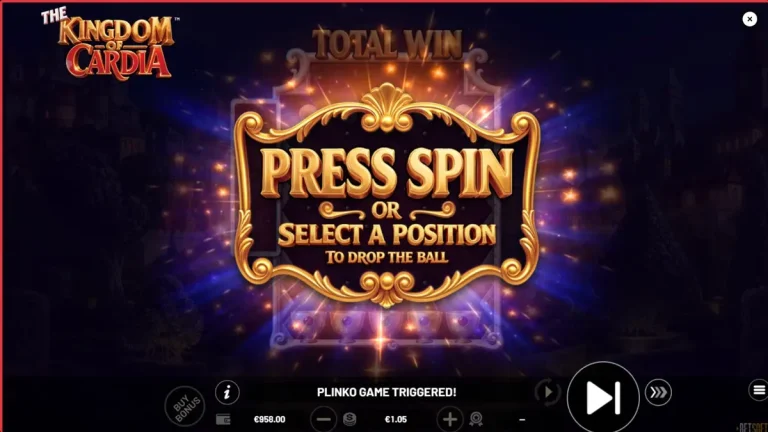 Pemandangan magis taman kerajaan dalam slot The Kingdom of Cardia