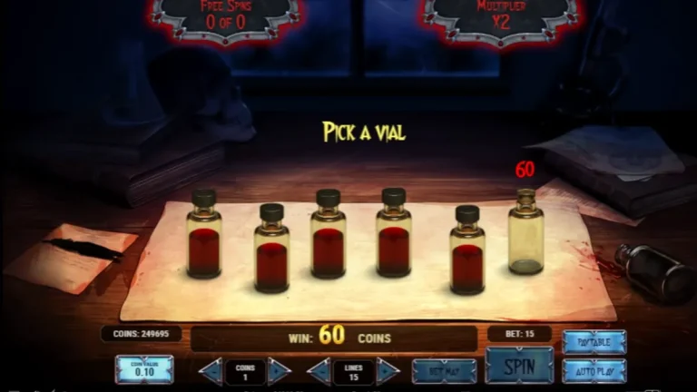 Tampilan visual slot Wild Blood dengan tema gothic dan vampir